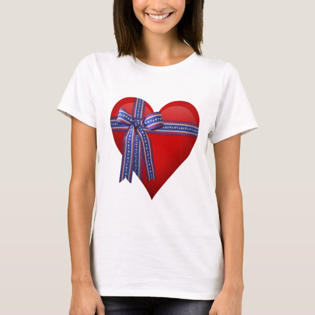 Camiseta Gráfico del Corazón Patriótico (Anverso)