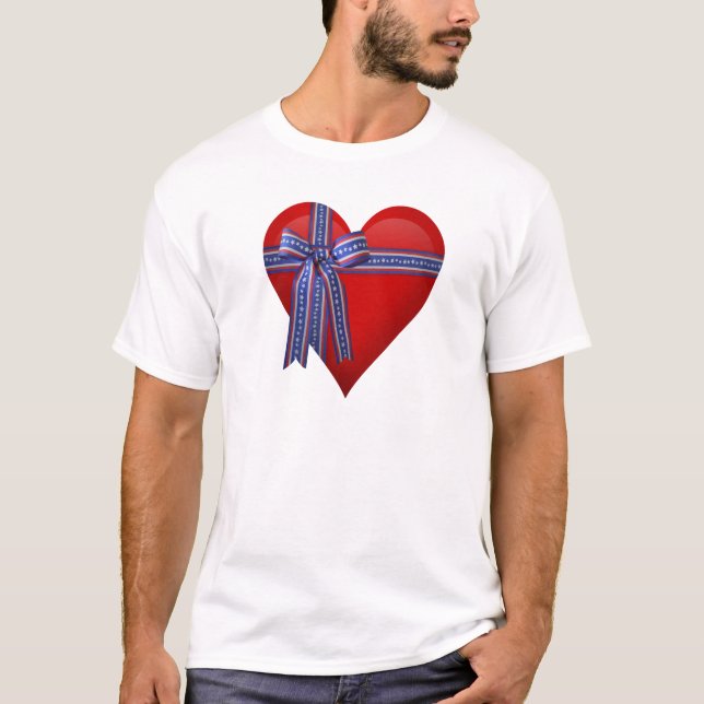 Camiseta Gráfico del Corazón Patriótico (Anverso)