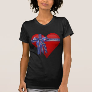 Camiseta Gráfico del Corazón Patriótico