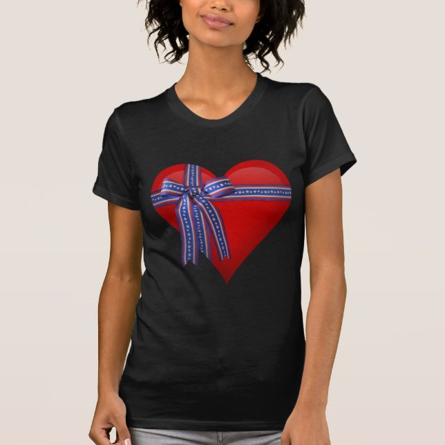 Camiseta Gráfico del Corazón Patriótico (Anverso)
