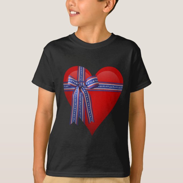 Camiseta Gráfico del Corazón Patriótico (Anverso)