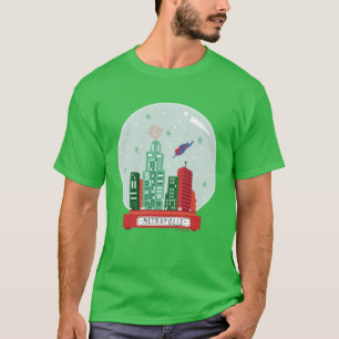 Camiseta Gráfico del Globe de Nieve de Superman Metropolis