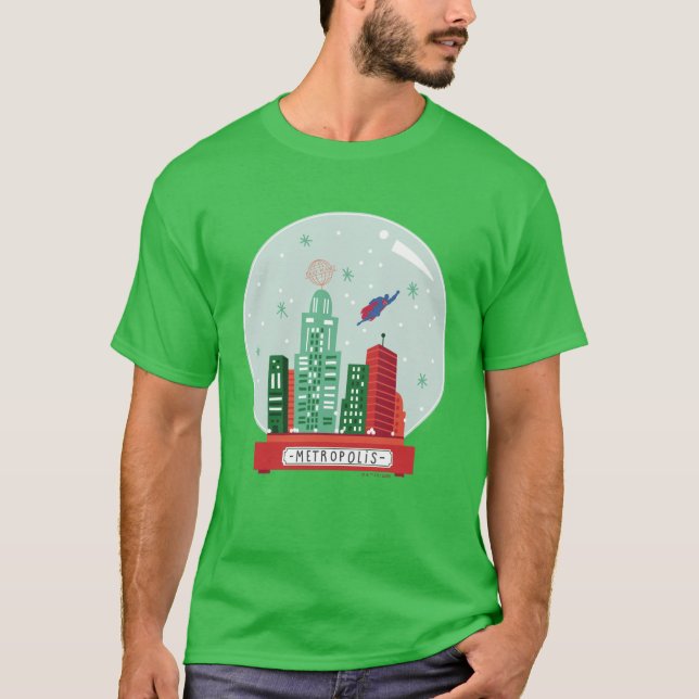 Camiseta Gráfico del Globe de Nieve de Superman Metropolis (Anverso)