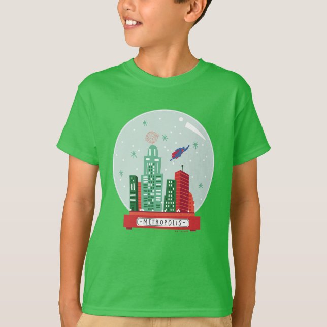 Camiseta Gráfico del Globe de Nieve de Superman Metropolis (Anverso)