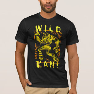 Camiseta Gráfico del grabar en madera de WolfMan del hombre