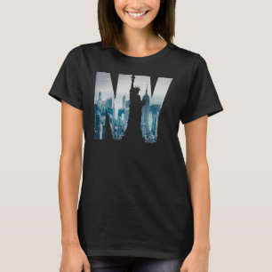 Camiseta Gráfico del Ilustracion de Nueva York en el Skylin