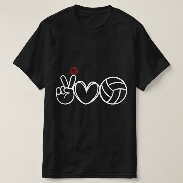 Camiseta Gráfico del jugador de voleibol Peace Love (Diseño del anverso)