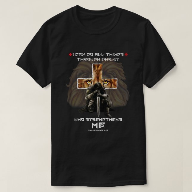 Camiseta Gráfico del León de Judá sobre regalo cristiano fa (Diseño del anverso)