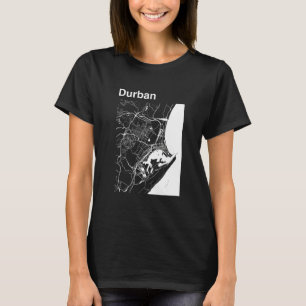 Camiseta Gráfico del mapa clásico de la ciudad de Durban en