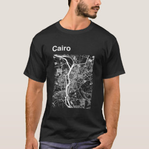 Camiseta Gráfico del mapa clásico de la ciudad de El Cairo,