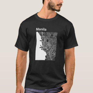 Camiseta Gráfico del mapa clásico de la ciudad de Manila en