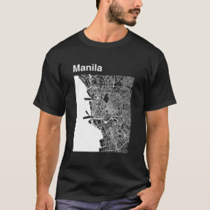 Camiseta Gráfico del mapa clásico de la ciudad de Manila en