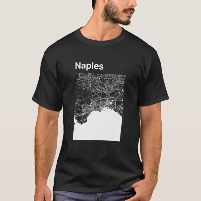 Camiseta Gráfico del mapa clásico de la ciudad de Nápoles I (Anverso)