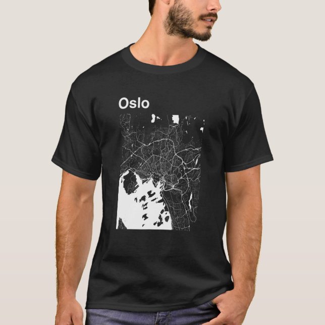 Camiseta Gráfico del mapa clásico de la ciudad de Oslo en N (Anverso)