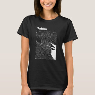 Camiseta Gráfico del mapa de ciudades clásicas de Dublín Ir