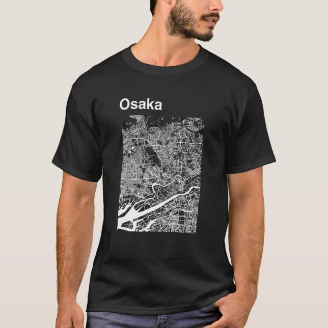 Camiseta Gráfico del mapa de la ciudad clásica de Japón (Anverso)