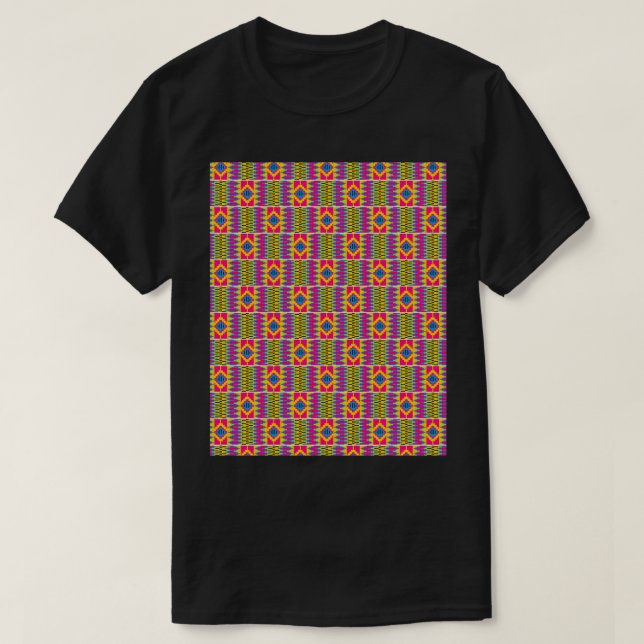 Camiseta Gráfico del patrón de África de Kente 1 (Diseño del anverso)