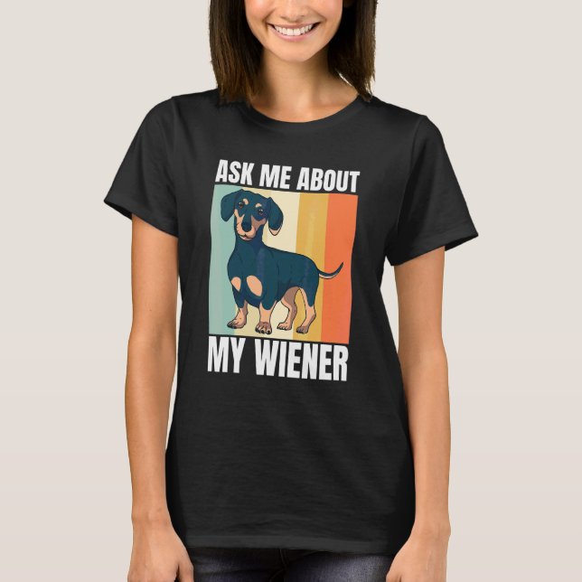 Camiseta Gráfico del perro retro Wiener Dachshund Weiner (Anverso)