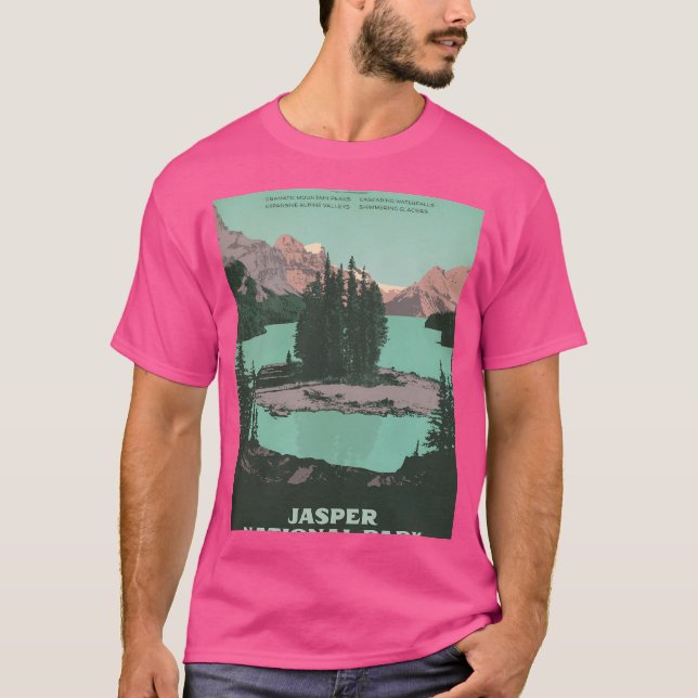 Camiseta Gráfico del Poster del Parque Nacional Jasper (Anverso)