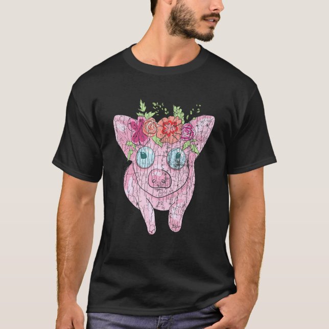 Camiseta Gráfico del propietario de Hippie Pig Guinea (Anverso)