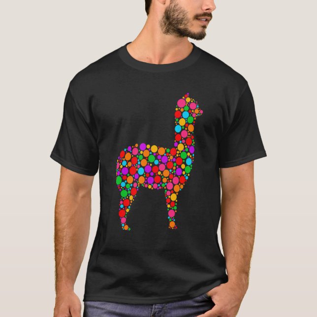 Camiseta Gráfico del Punto Polka de Llama International Dot (Anverso)