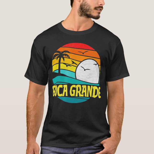 Camiseta Gráfico del Retro Boca Grande Beach Sun Surf 80 (Anverso)