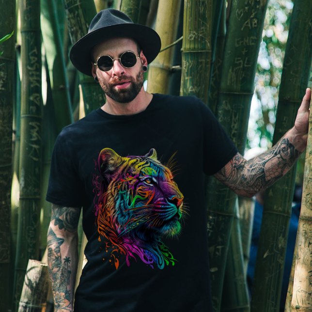 Camiseta Gráfico del tigre de cabeza de tigre arco iris (Subido por el creador)