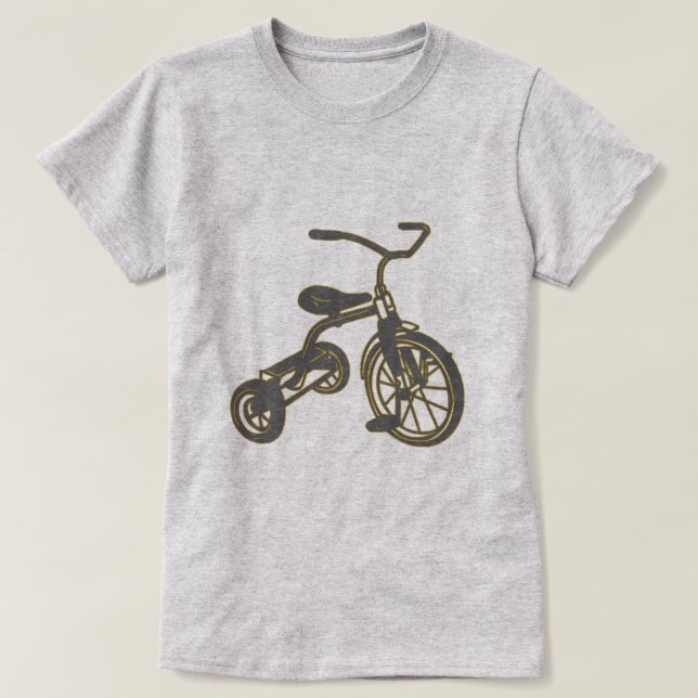 Camiseta Gráfico del triciclo de niños (Diseño del anverso)