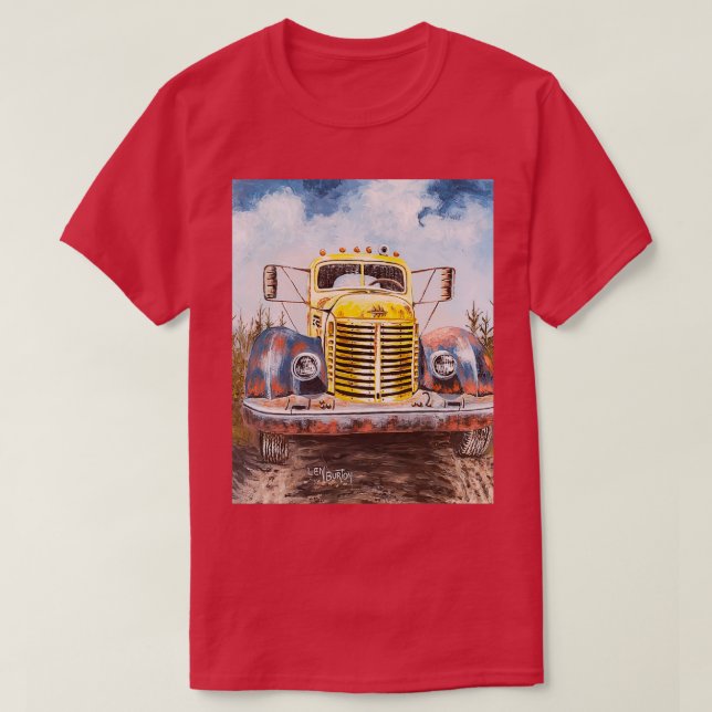Camiseta Gráfico del Viejo Camión Internacional (Diseño del anverso)