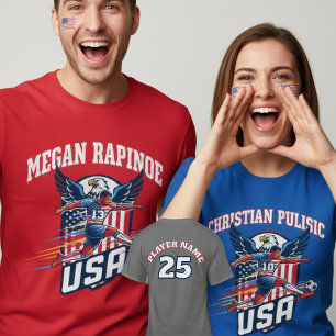 Camiseta Gráfico Deportivo Patriótico Águila Fútbol USA