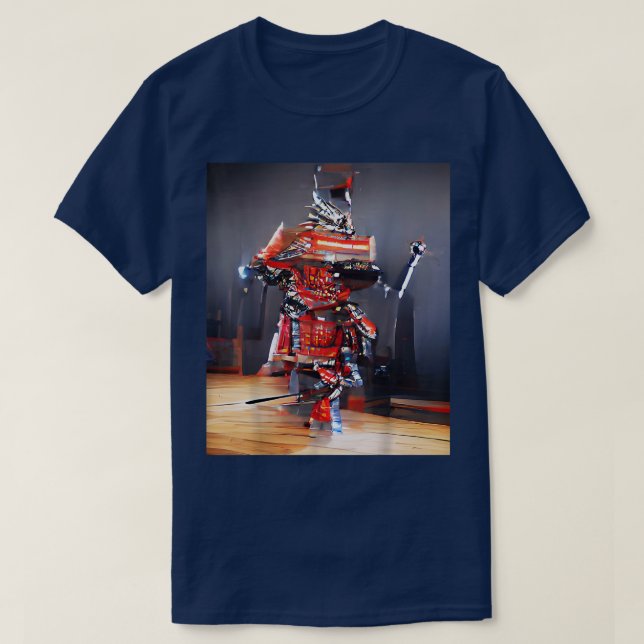 Camiseta Gráfico digital de Samurai CyberPunk japonés (Diseño del anverso)