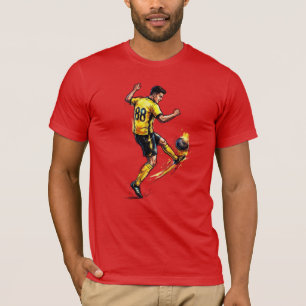 Camiseta Gráfico dinámico de jugador de fútbol pateando la