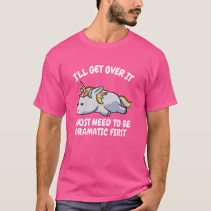 Camiseta Gráfico divertido dramático unicornio perezoso, su