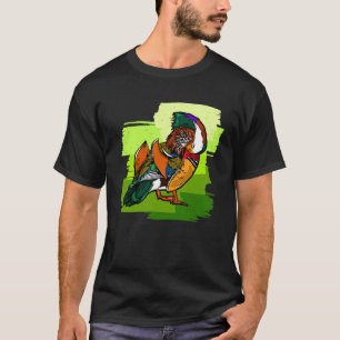 Camiseta gráfico dormido de pato mandarín para pavos