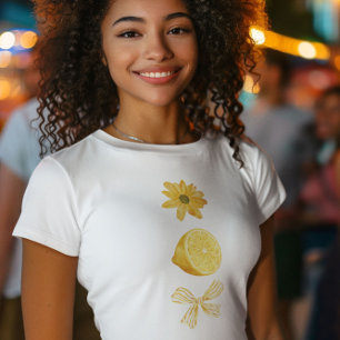 Camiseta gráfico estético amarillo lindo