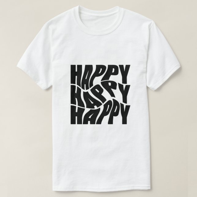 Camiseta Gráfico "FELIZ" retro (Diseño del anverso)