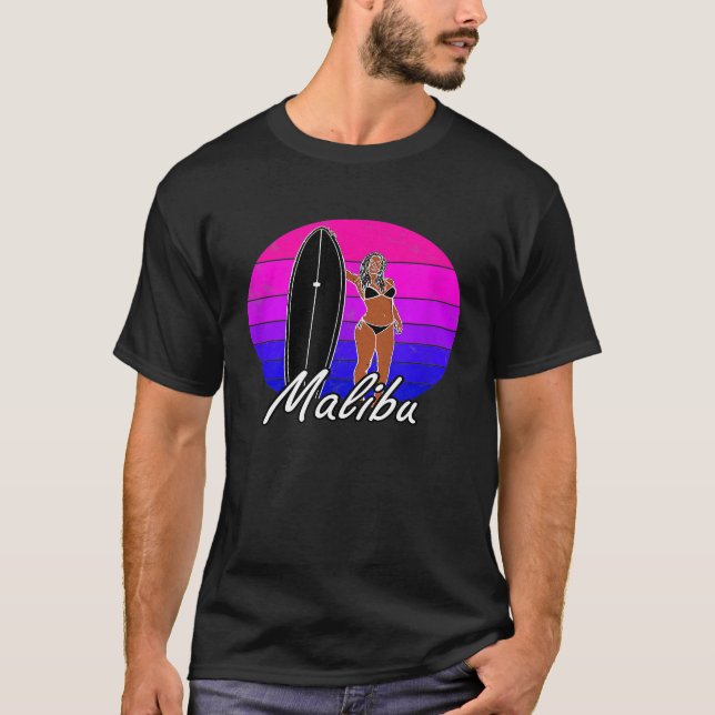 Camiseta Gráfico femenino de ropa de surf en surf de Malibu (Anverso)