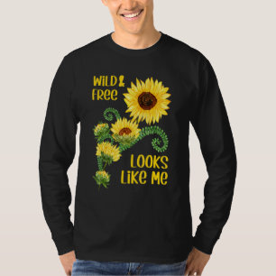 Camiseta Gráfico Floral De Girasol Para Mujeres Niños - Sil