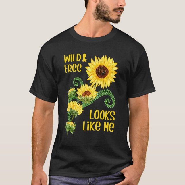 Camiseta Gráfico Floral De Girasol Para Mujeres Niños - Sil (Anverso)