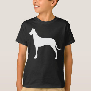 Camiseta Gráfico grande de great dane de la silueta blanca