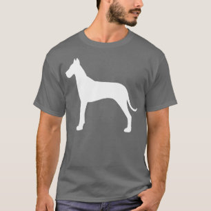Camiseta Gráfico grande de great dane de la silueta blanca