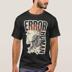 Camiseta Gráfico Grunge Figura Mecánica Humana Error