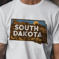Gráfico icónico de Dakota del Sur de viaje retro