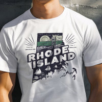 Gráfico icónico de Rhode Island de viaje retro