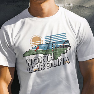 Camiseta Gráfico icónico de viaje retro de Carolina del Nor