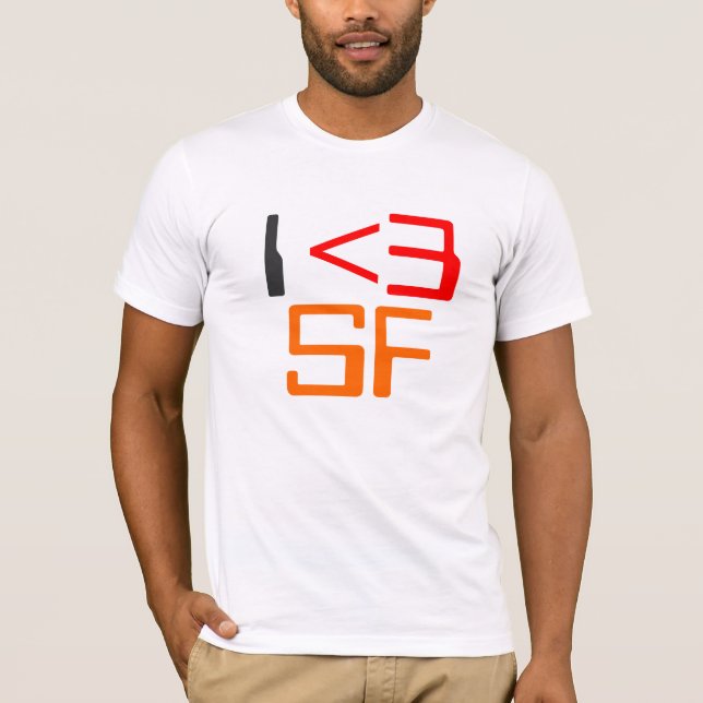 Camiseta Gráfico icónico rojo clásico I Heart SF (Anverso)