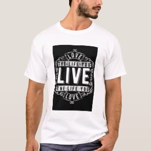 Camiseta Gráfico Inspirador blanco "Ama la vida que vives"