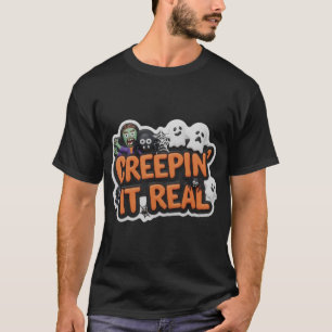 Camiseta Gráfico juguetón de Halloween con fantasmas zombis
