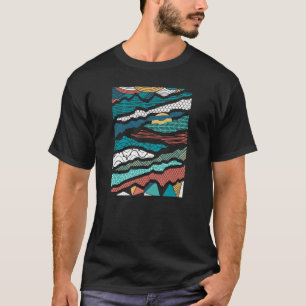 Camiseta Gráfico modelado río del paisaje de la montaña