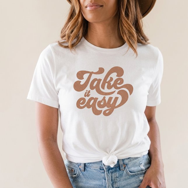 Camiseta gráfico motivacional retro boho relájate (Subido por el creador)